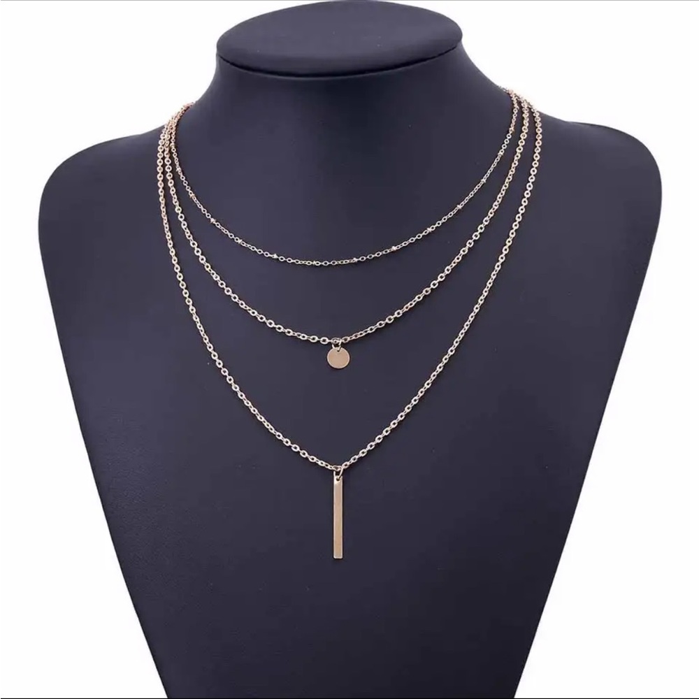 Gold Layered Necklace Set with Minimalist Pendants - Picture 1 of 2